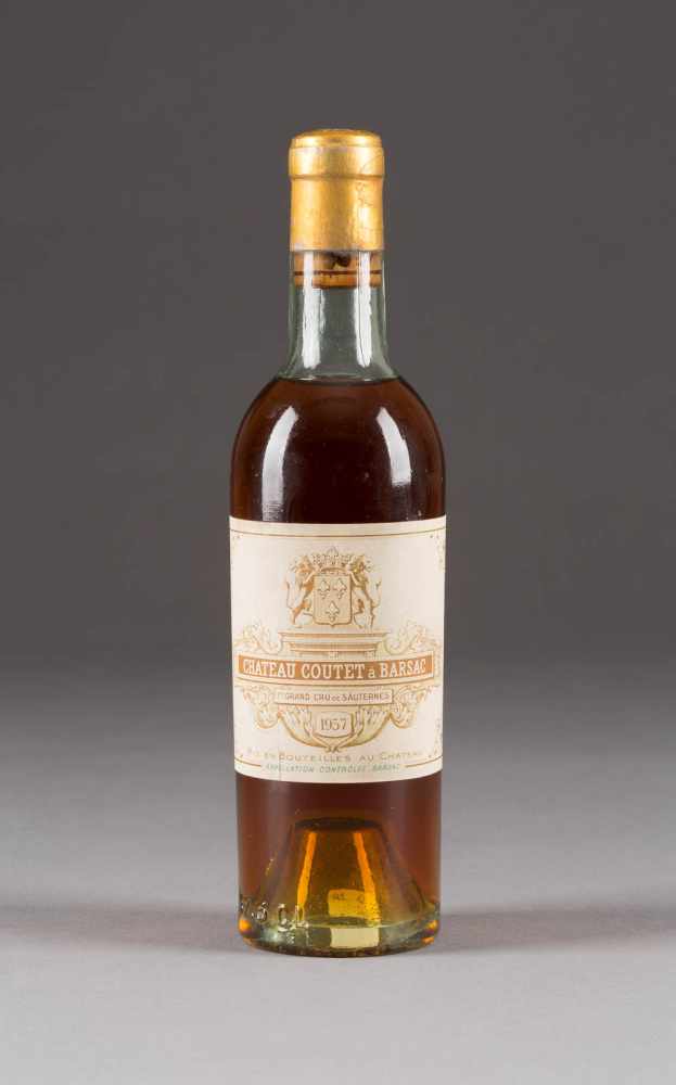 CHÂTEAU COUTET Á BARSAC 1957 PREMIER CRU DE SAUTERNES 5 Flaschen, 0,375l; 4 Flaschen (ts), 1 Flasche