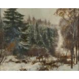 CARL WEISGERBER1891 Ahrweiler - 1968 DüsseldorfZwei Arbeiten: Rotwild im Winterwald und Federvieh im