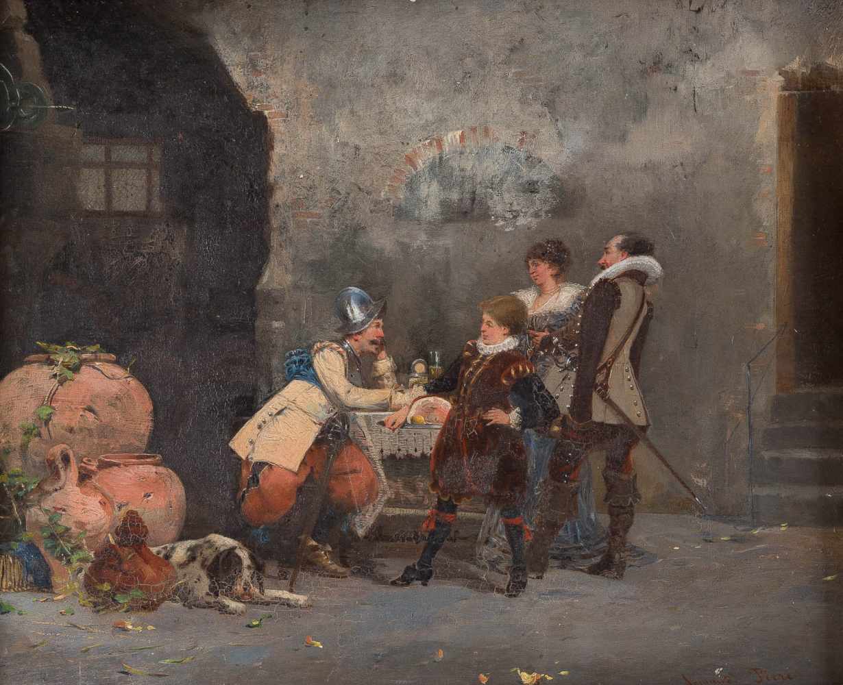 ARMAND PIERETätig um 1900 (Paris)In der Schankstube Öl auf Holz. 30,5 x 37 cm (R. 36,5 x 44 cm).