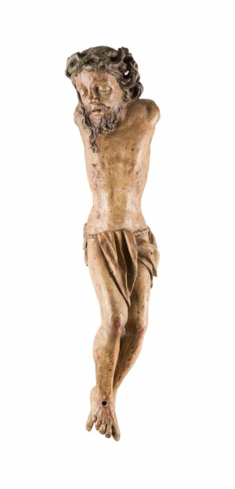 KORPUS CHRISTI Deutsch, wohl Franken, um 1500. Holz, plastisch geschnitzt, farbig gefasst. H. 60 cm.