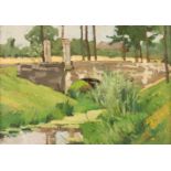 CHRISTIAN HENDRIK HAMMES1872 Andijk - 1965 Hees (Nymwegen) erwähntSteinbrücke an sommerlichem