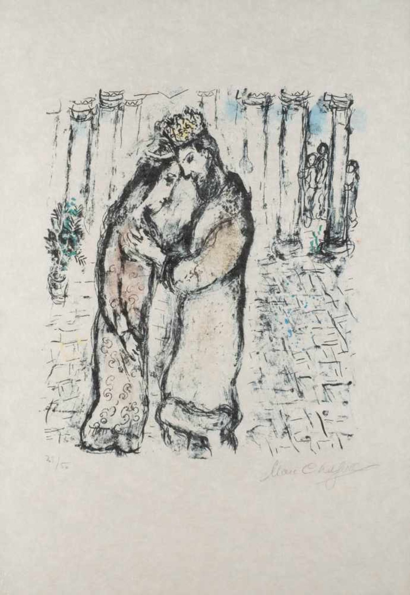 MARC CHAGALL1887 Witebsk - 1985 Paul de Vence'DAVID ET BETHSABÉE' Farblithografie auf Japanpapier.