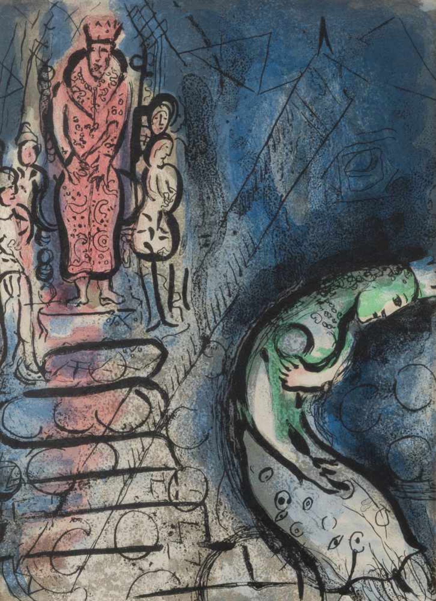 MARC CHAGALL1887 Witebsk - 1985 Paul de VenceKONVOLUT AUS SECHS BLÄTTERN (AUS 'ILLUSTRATIONEN FÜR - Bild 5 aus 7