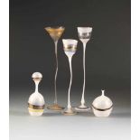 THEODOR G. SELLNER1947 ZwieselFÜNF MODERNE GLASOBJEKTE Deutsch, Ausführung 1979 Farbloses Glas,