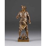 EMILE-LOUIS PICAULT1833 Paris - 1915 ebendaKellermeister Bronze, braun patiniert. H. 24,5 cm. Auf