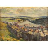 EDUARD SCHLOEMANN1888 Düsseldorf - 1940Ausblick ins Moseltal Öl auf Leinwand. 47 x 65 cm (R. 57 x