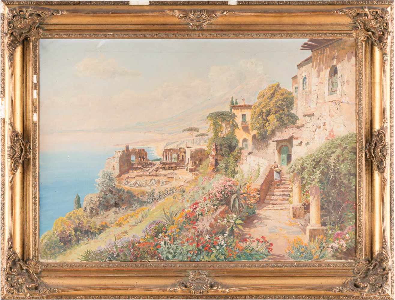 ALOIS ARNEGGER1879 Wien - 1967 ebendaAm Golf von Neapel Öl auf Leinwand. 70 x 100,5 cm (R. 93 x - Image 2 of 2