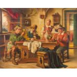 EMIL KUHLMANN REHER1886 Deutschland - 1957Die Weinprobe Öl auf Leinwand. 80,5 x 100 cm (R. 101,5 x