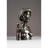 ADOLF JOSEF POHL1872 Wien - 1930 Bad Deutsch-AltenburgJugendstil-Damenbüste Bronze, dunkel