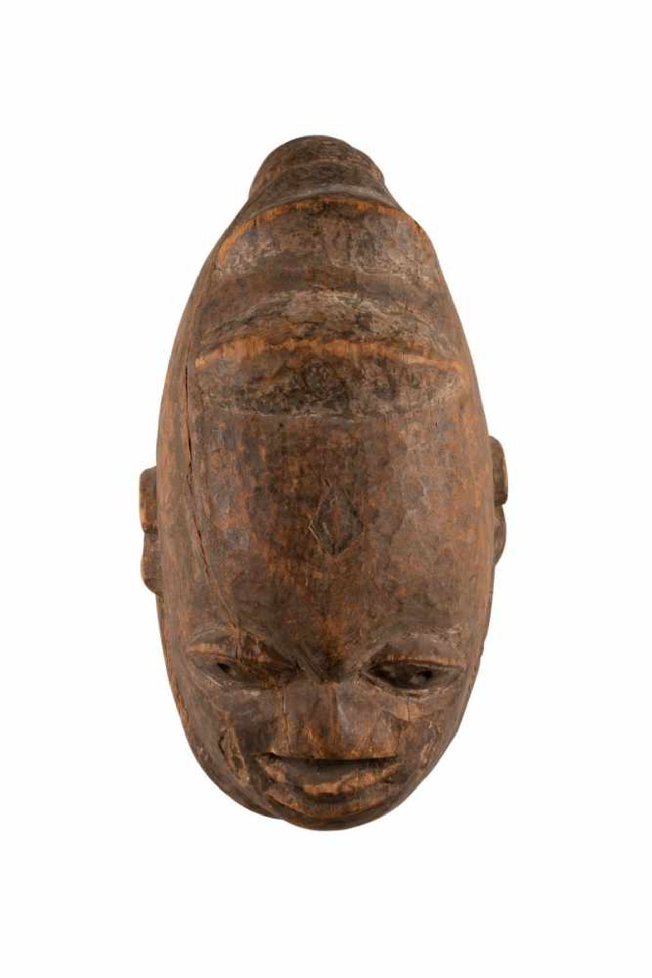 MASKE Nigeria, Afrika, 2. Hälfte 20. Jh. Holz, weiße Farbpigmente. H: 31,5 cm. Kunsthandwerk.