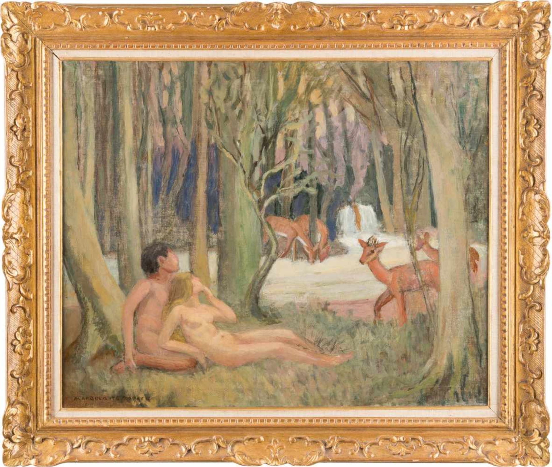 MARGUERITE ZORACH (ATTR.)1887 Santa Rosa - 1968 BrooklynDas Erwachen Öl auf Leinwand. 61 x 74 cm (R. - Bild 2 aus 2
