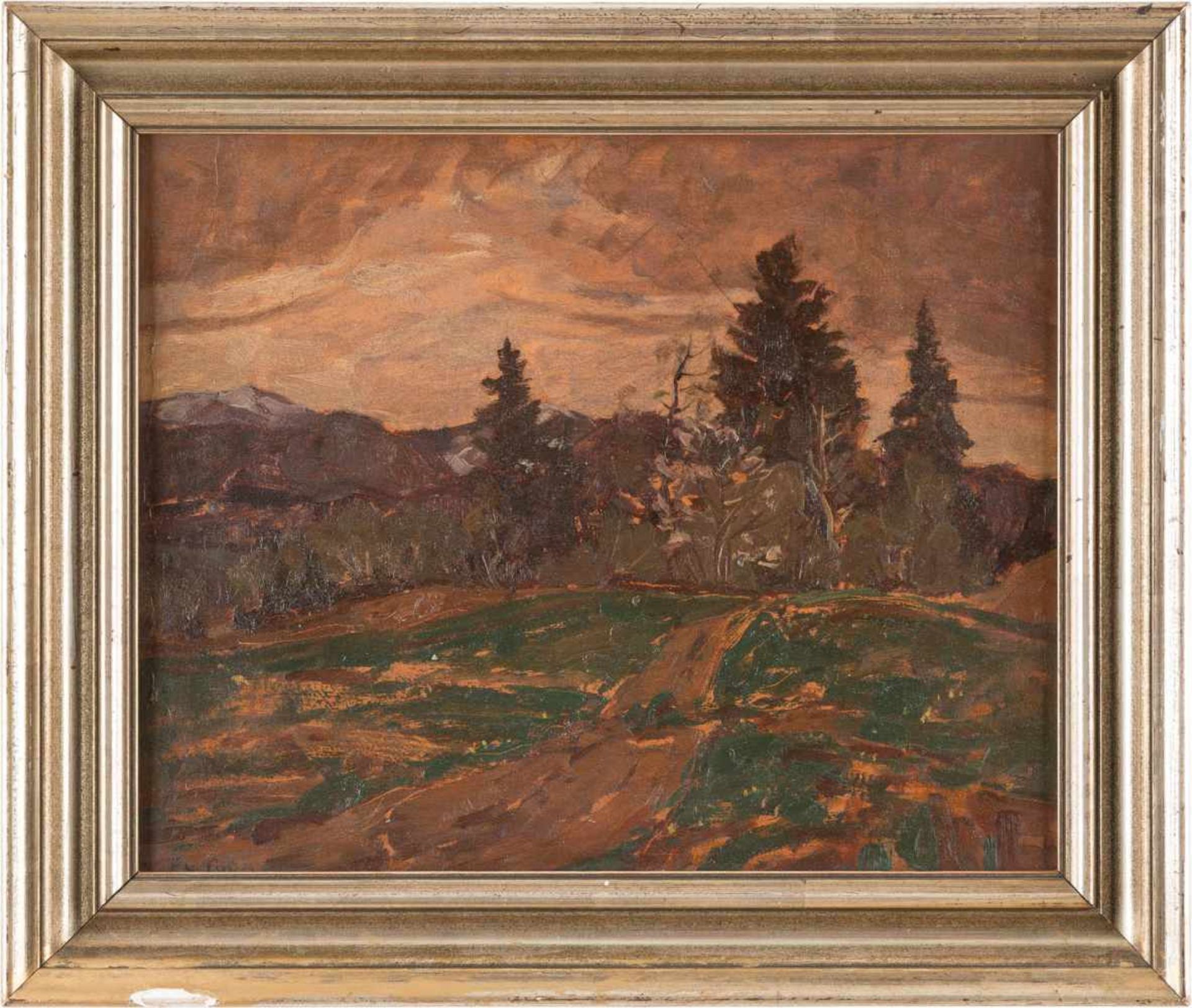 FRIEDRICH CARL ROSEN1897 - 1952Herbstlandschaft Öl auf Malkarton. 53 x 42 cm (R. 43,5 x 35,5 cm). - Bild 2 aus 2