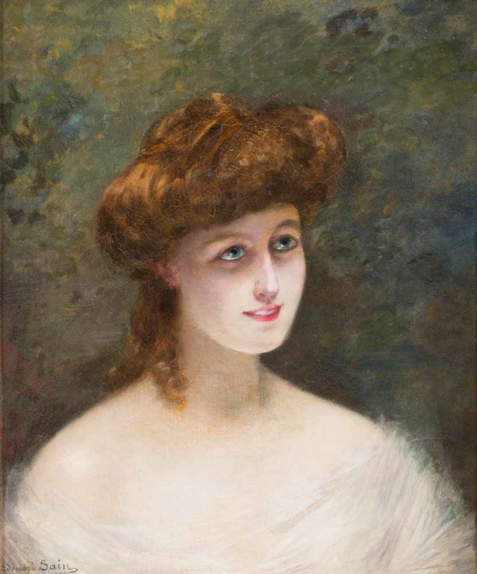 EDOUARD-ALEXANDRE SAIN1830 Cluny - 1910 ParisBildnis einer Schönheit mit rotem Haar Öl auf