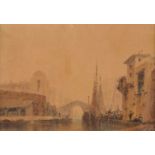 MONOGRAMMIST 'O.A.'Tätig Ende 19. Jh.Kanal in Venedig Aquarell auf festem Papier. SM 13,5 x 19,5