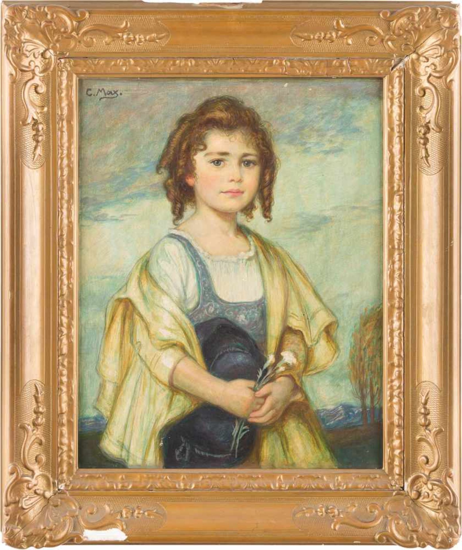 CORNEILLE MAX1875 München - 1924 ebendaBildnis eines gelockten Mädchens Öl auf Leinwand. 51,5 x 40,5 - Bild 2 aus 2