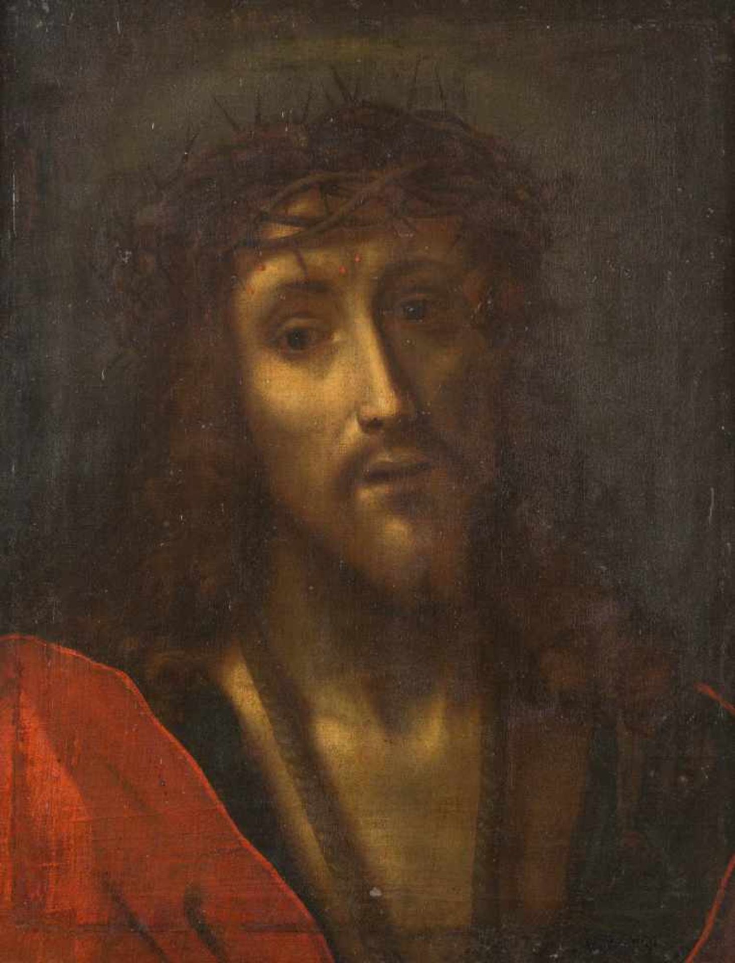 CARLO DOLCI (NACHFOLGER)Florenz 1616 - 1686ECCE HOMO Öl auf Leinwand (doubl.). 49 x 38,5 cm (R. 54 x