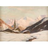 ERWIN KETTEMANNMünchen 1897 - 1971Winterabend in Berwan (Tirol) Öl auf Leinwand. 60 x 80 cm (R. 77,5