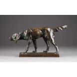 JOSEF KÖRSCHGEN1876 Düsseldorf - (?)Jagdhund Bronze, braun patiniert. H. 20 cm, B. 40 cm. Auf der