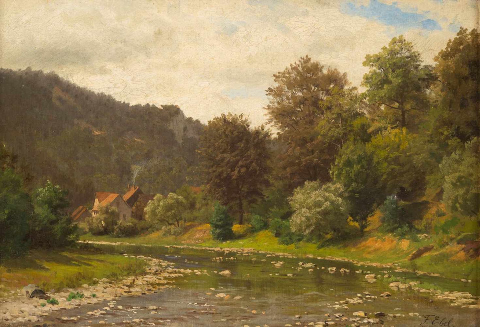 FRITZ CARL WERNER EBEL1835 Lauterbach - 1895 DüsseldorfKonvolut Gemälde. Rehe auf einer Lichtung (