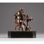 FRANZÖSISCHER BILDPLASTIKERTätig um 1800Gioachino Rossini (?) Bronze, braun patiniert, schwarzer