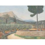 ERICH KLOSSOWSKI1875 Ragnit (Ostpreußen) - 1949 Sanary-sur-MerLandschaft mit Palmen und Zypressen Öl