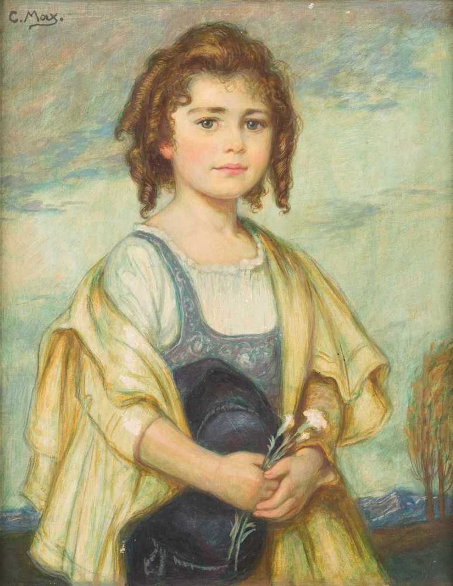 CORNEILLE MAX1875 München - 1924 ebendaBildnis eines gelockten Mädchens Öl auf Leinwand. 51,5 x 40,5