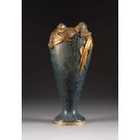 JUGENDSTIL-VASE MIT BRONZEMONTIERUNG Frankreich, Grés de Rambervillers, A. Cytère, um 1910