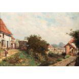 G. MASEAUTätig 2. Hälfte 19. Jh.Auf dem Lande Öl auf Leinwand. 24 x 35 cm (R. 43 x 54 cm).