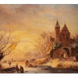 FREDERIK MARIANUS KRUSEMAN (ATTR.)1816 Haarlem - 1882 Saint-GillesWinterlandschaft mit Eisläufern Öl