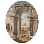 ITALIENISCHER MEISTERTätig 1. Hälfte 18. Jh.CAPRICCIO MIT KLASSIZISTISCHER ARCHITEKTUR UND