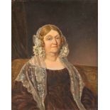 BRITISCHE SCHULE1. Hälfte 19. Jh.Bildnis einer Dame Öl auf Platte. 26 x 21 cm (R. 39 x 33 cm).