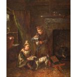 FREDERICK GEORGE PASMORETätig c. 1875 - 1884 LondonZwei Kinder in der Küche Öl auf Leinwand (