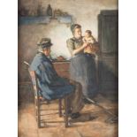 LAMMERT LEIRE VAN DER TONGE('Louis van der Tonge')1871 Amsterdam - 1937 LarenBAUERNFAMILIE IN DER