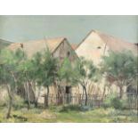 JOSEF STEIB1898 München - 1957 CochemBauerngarten hinterm Haus Öl auf Leinwand. 81 x 100,5 cm (R. 94