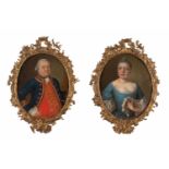 DEUTSCHER PORTRÄTISTTätig Ende 18. Jh.PORTRAITS DES JOHANN JAKOB KARL RIED UND DER MARIA MAGDALENA