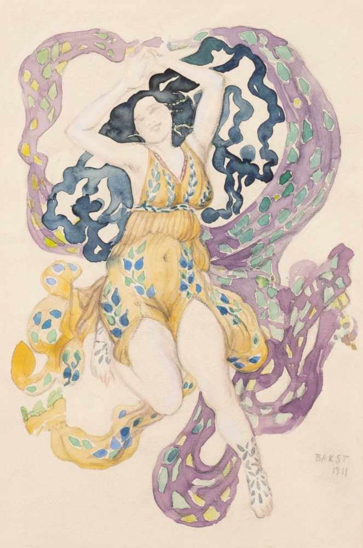 LÉON NIKOLAEWITSCH BAKST1866 Grodno - 1924 Paris (Umkreis)Kostümentwurf zum Ballet 'Narzissus'