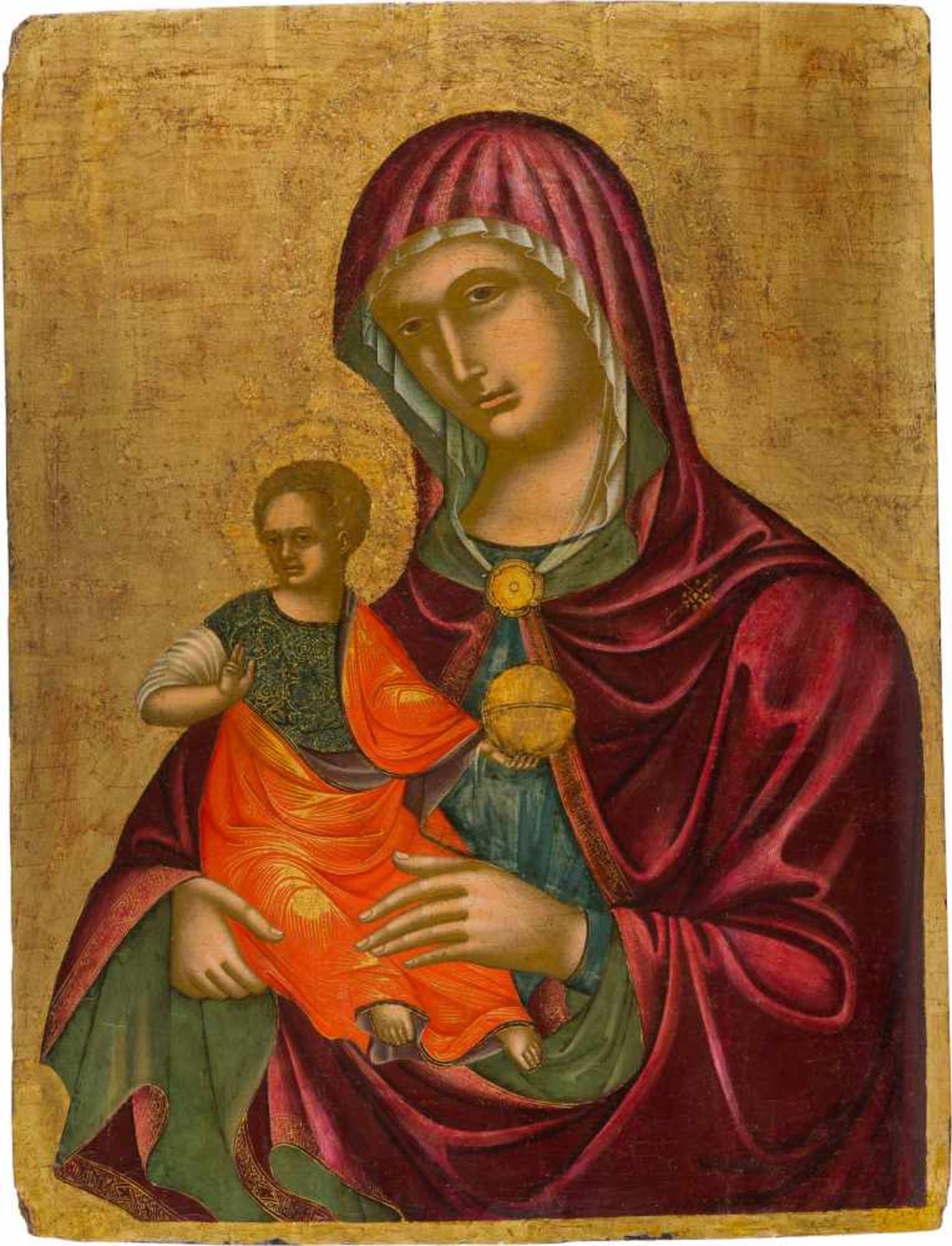 NIKOLAOS TZAFOURISca. 1455 Candia/Kreta - 1501 (Umkreis)GROSSE IKONE MIT DER MADRE DELLA