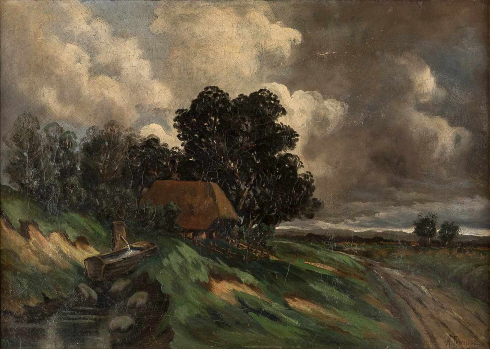 MICHAIL MARKELOVITCH GUSCHAWIN1888 Guschavino - 1931 St. Petersburg (attr.)Vor dem Gewitter Öl auf