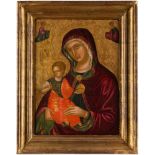 NIKOLAOS TZAFOURISca. 1455 Candia/Kreta - 1501 (Umkreis)GROSSE IKONE MIT DER MADRE DELLA