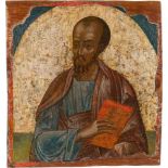 IKONE MIT DEM APOSTEL PAULUS AUS EINER KIRCHEN-IKONOSTASE Griechenland, 16. Jh. Laubholz-