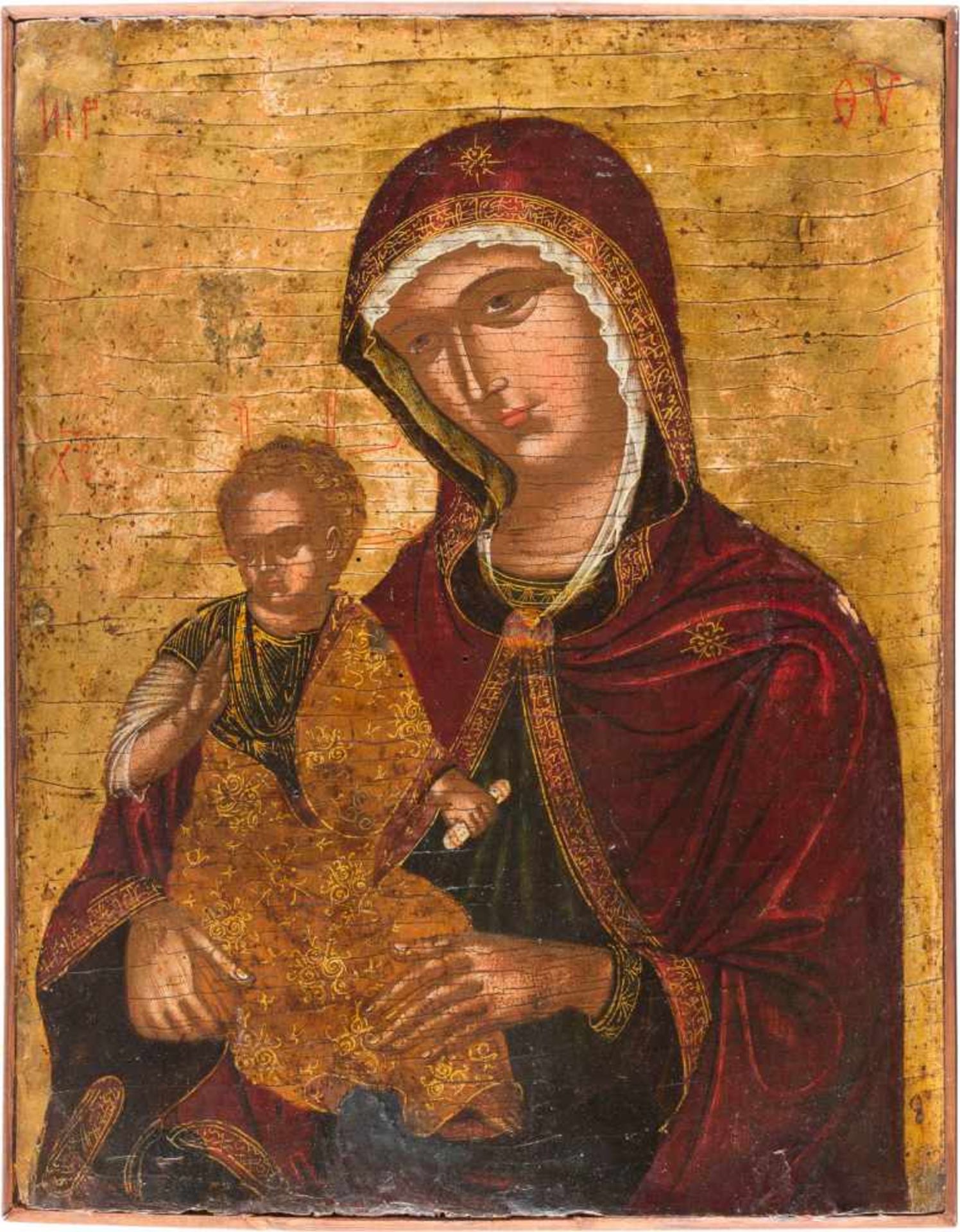 NIKOLAOS TZAFOURISca. 1455 Candia/Kreta - 1501 (Umkreis)GROSSE IKONE MIT DER MADRE DELLA