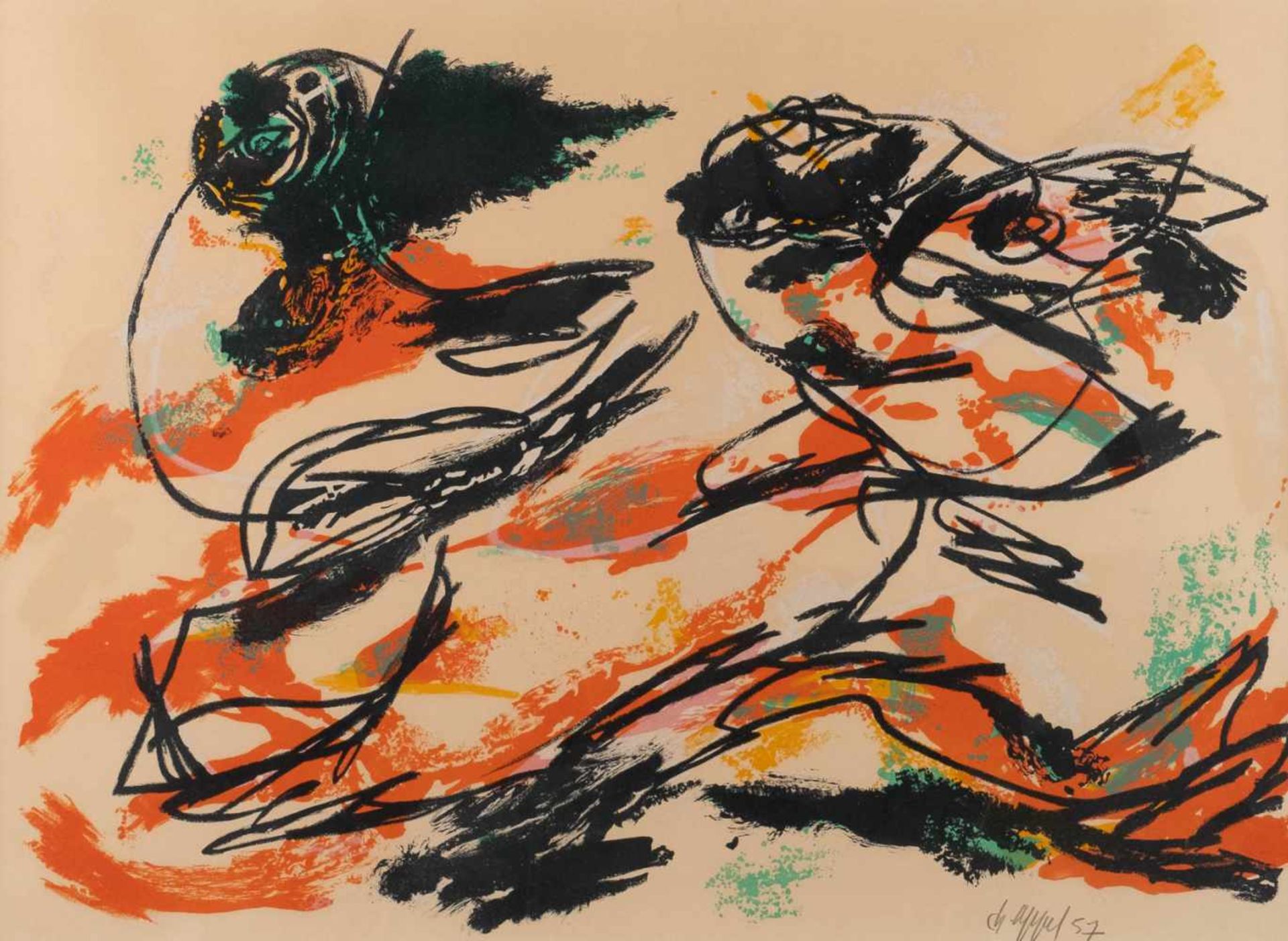 KAREL APPEL1921 Amsterdam - 2006 Zurich 'OISEAUX DE NEIGE' (1957) Lithography in colours on