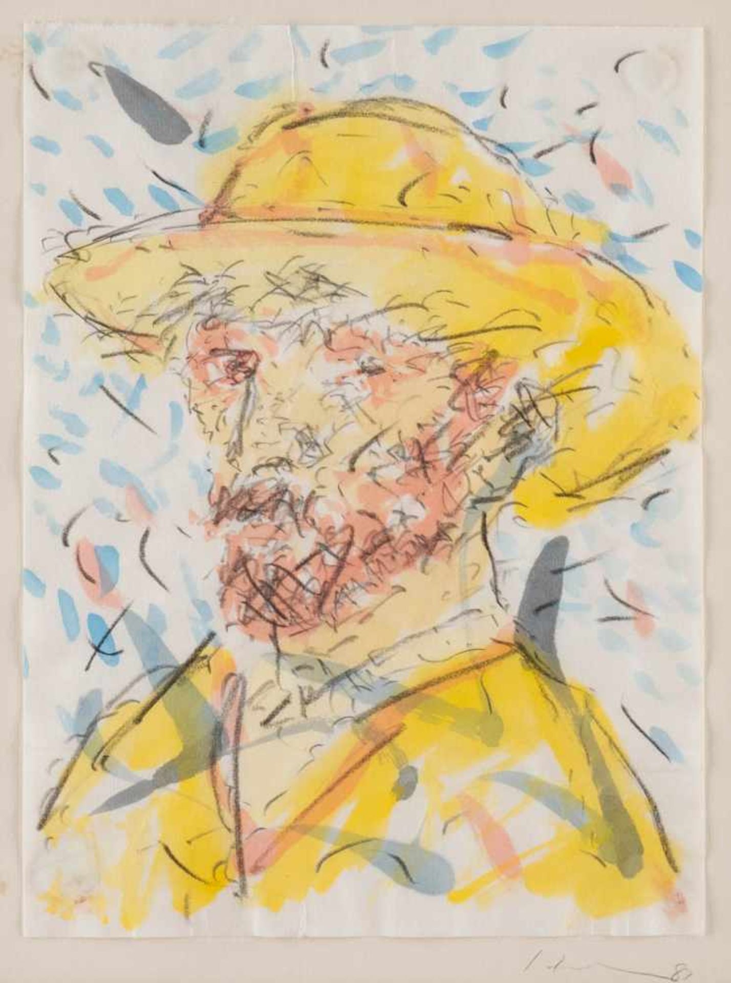 FRIEDEMANN HAHN1949 Singen VINCENT VAN GOGH Watercolour and charcoal on paper. Sheet size 32 x 23,