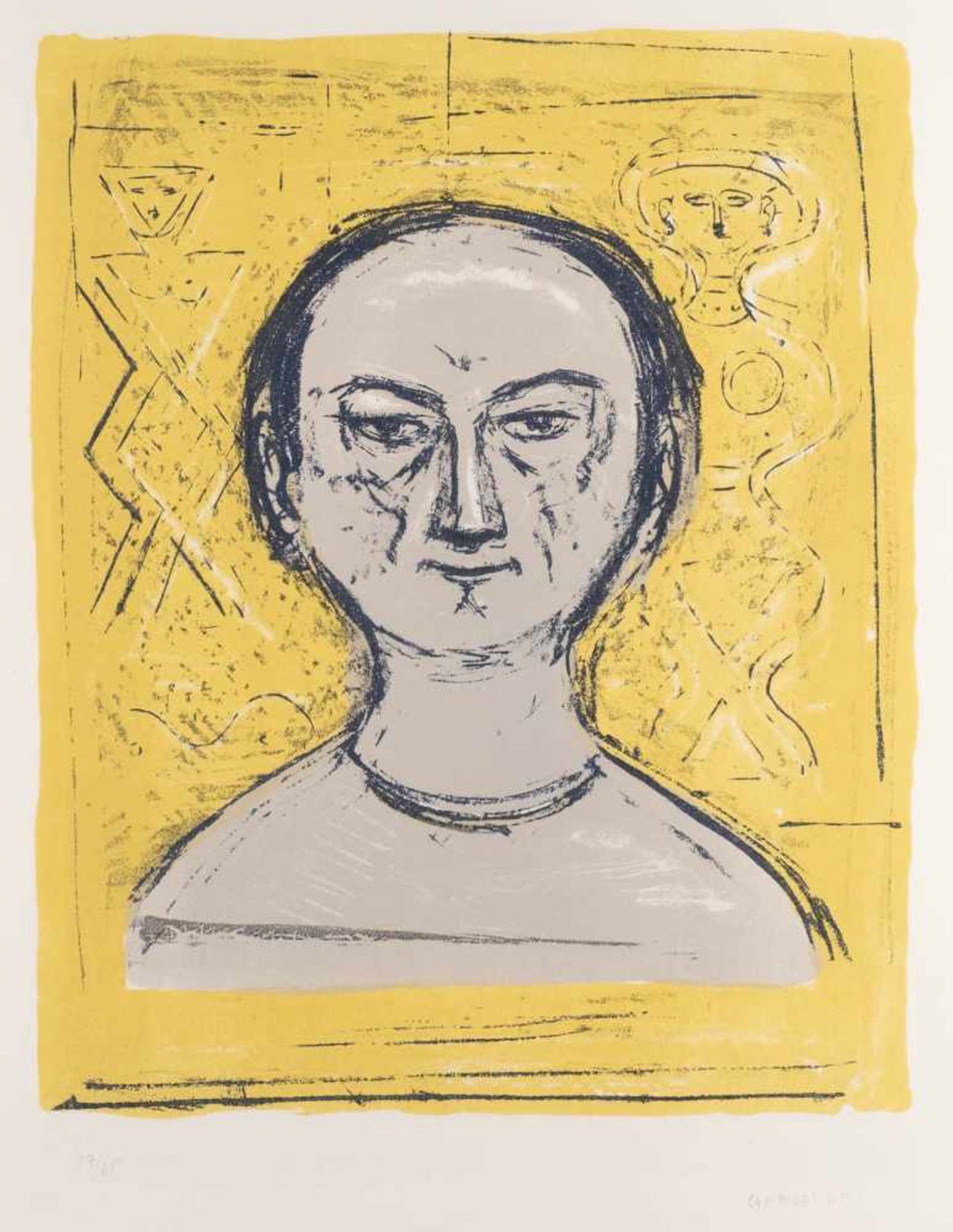 MASSIMO CAMPIGLI1895 Berlin - 1971 Saint-Tropez AUTORITRATTO (1965) Lithography on Rives. Print size