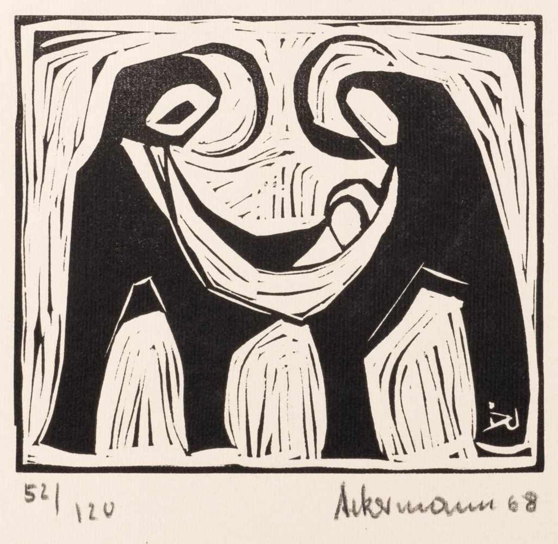 RUDOLF WERNER ACKERMANN1908 Wuppertal-Barmen - 1982 Düsseldorf SELECTION OF THREE WORKS Linocut on - Bild 3 aus 3