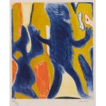 HORST ANTES1936 Heppenheim 'BLUE FIGURE' (1961/62) Offset on strong paper. Print size 31,7 x 26,4 cm