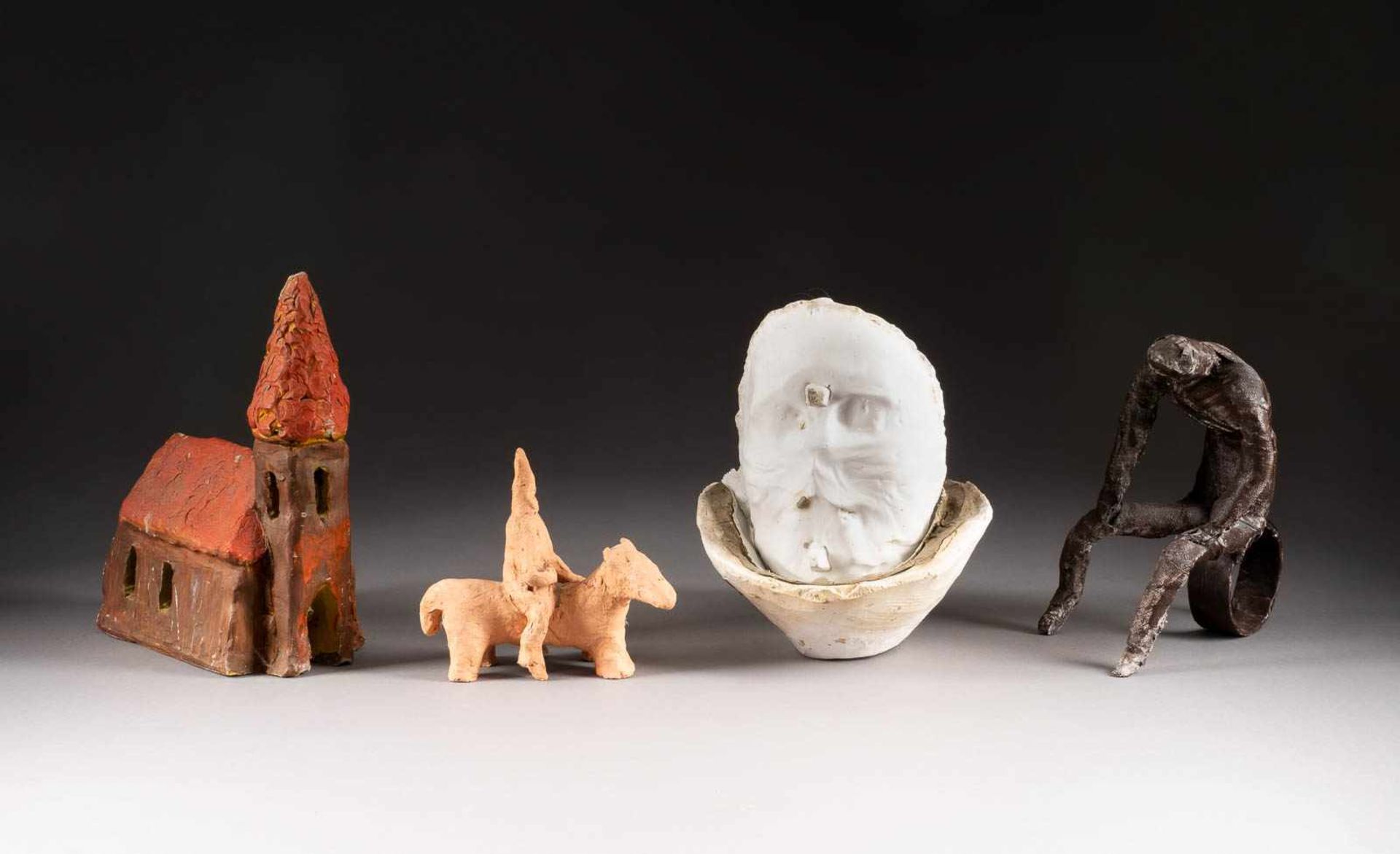 ARTHUR STOLL1947 Fribourg - 2003 ibid. SELECTION OF FOUR OBJECTS Various materials (such as clay,