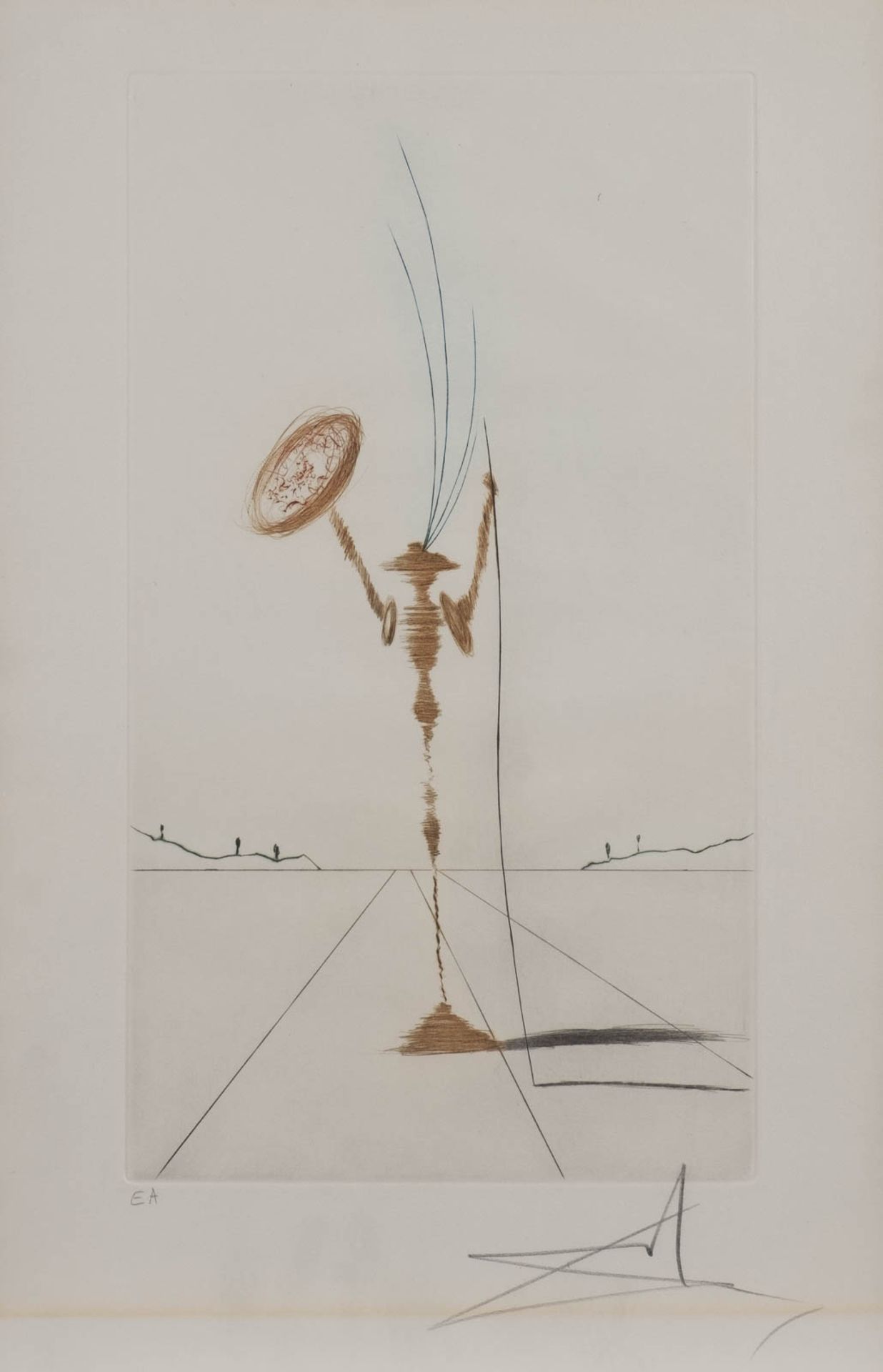 SALVADOR DALÍ1904 Figueres - 1989 ibid. 'DON QUIJOTE' Dry point colour etching on strong paper.