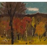 OTTO BAUMANN1901 Regensburg - 1992 ibid. THE EDGE OF THE FOREST Oil on hardboard. 25,5 x 28 cm (f.