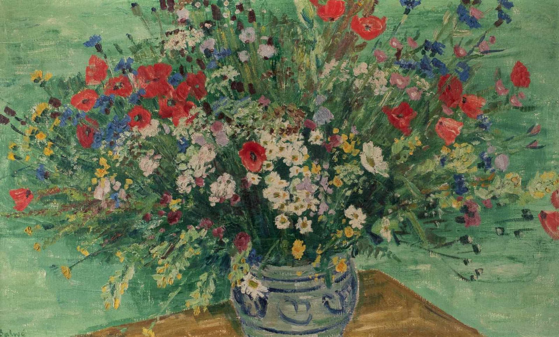 ARNOLD BALWÉ1898 Dresden - 1983 Feldwies at Chiemsee 'FELDBLUMEN' (WILD FLOWERS) Oil on canvas. 75 x